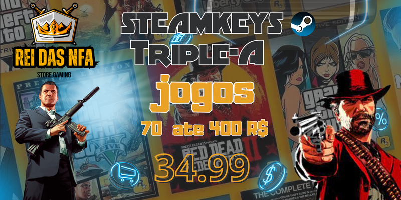 Steam Keys Qualidade Triple A (AAA) Jogos de 70 a 400 R$