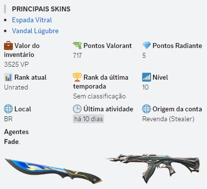 Conta Valorant Full Acesso VITRINE 2 ( Exclusivos no Discord )